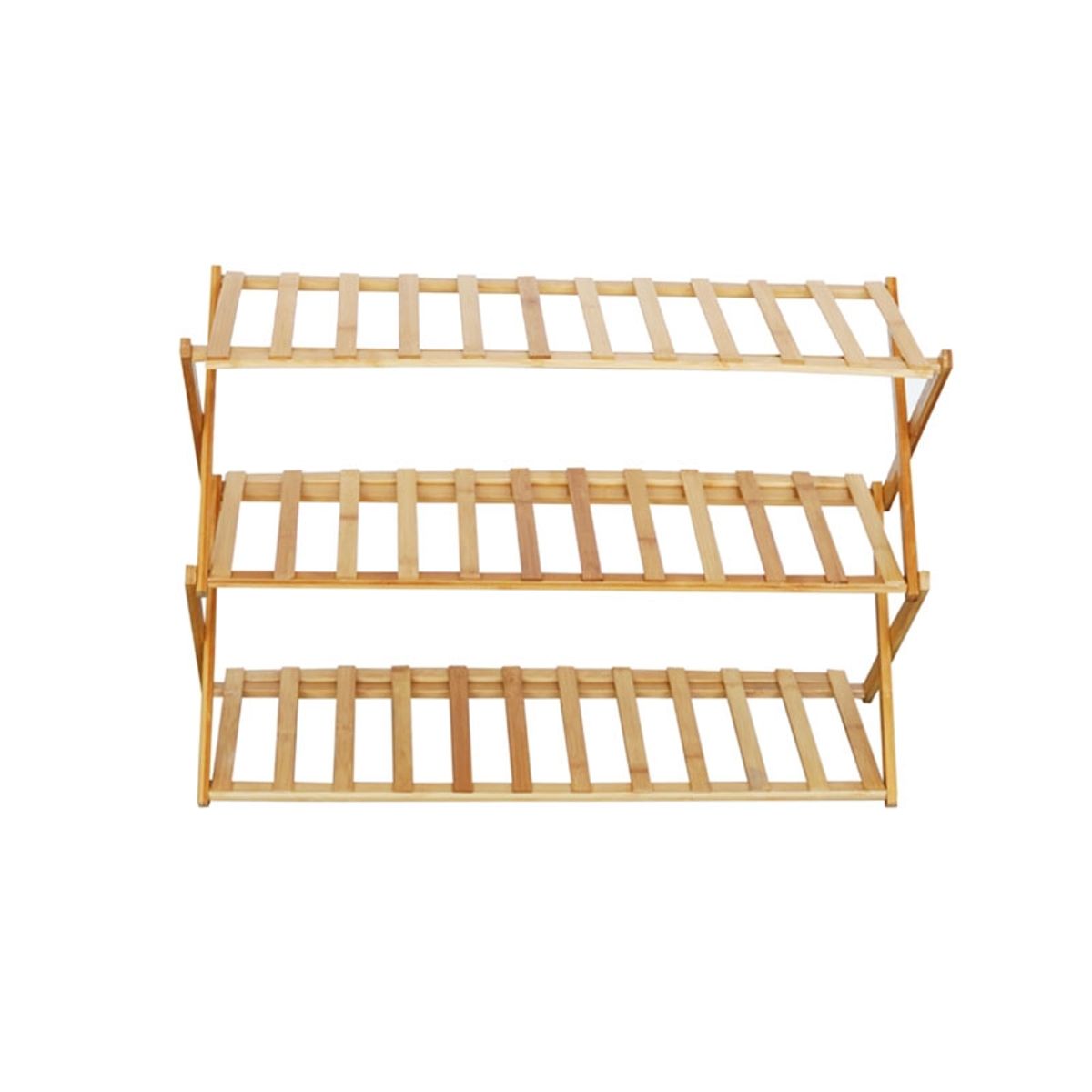 GENERICO - Organizador de zapato plegable de bambú 3 Niveles