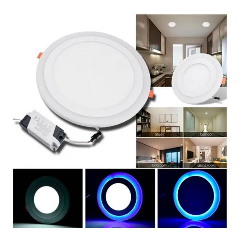 GENERICO - Foco Panel Plafón Led Bicolor Embutido 18w  6w Redondo