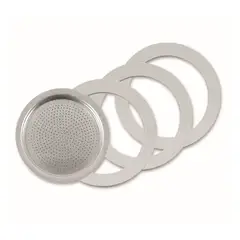 PEZZETTI - Filtro Acero Inox-2 Juntas Silicona-Cafetera 10 tazas Steel Express