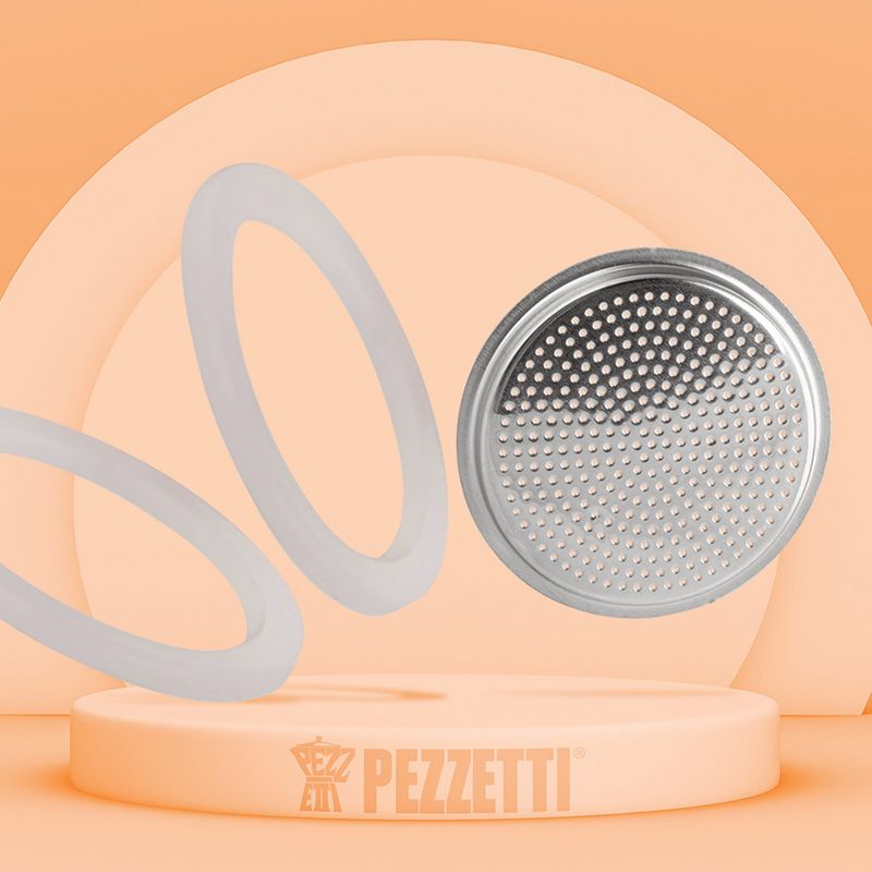 PEZZETTI - Filtro Acero Inox-2 Juntas Silicona-Cafetera 6 tazas  Steel Express