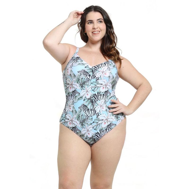 SAMIA - Traje de baño enterito con cheeky verde SAMIA