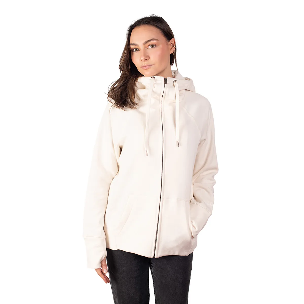 LENGA - Polerón Mujer Canguro con Cierre metal Petra Lenga Sustentable