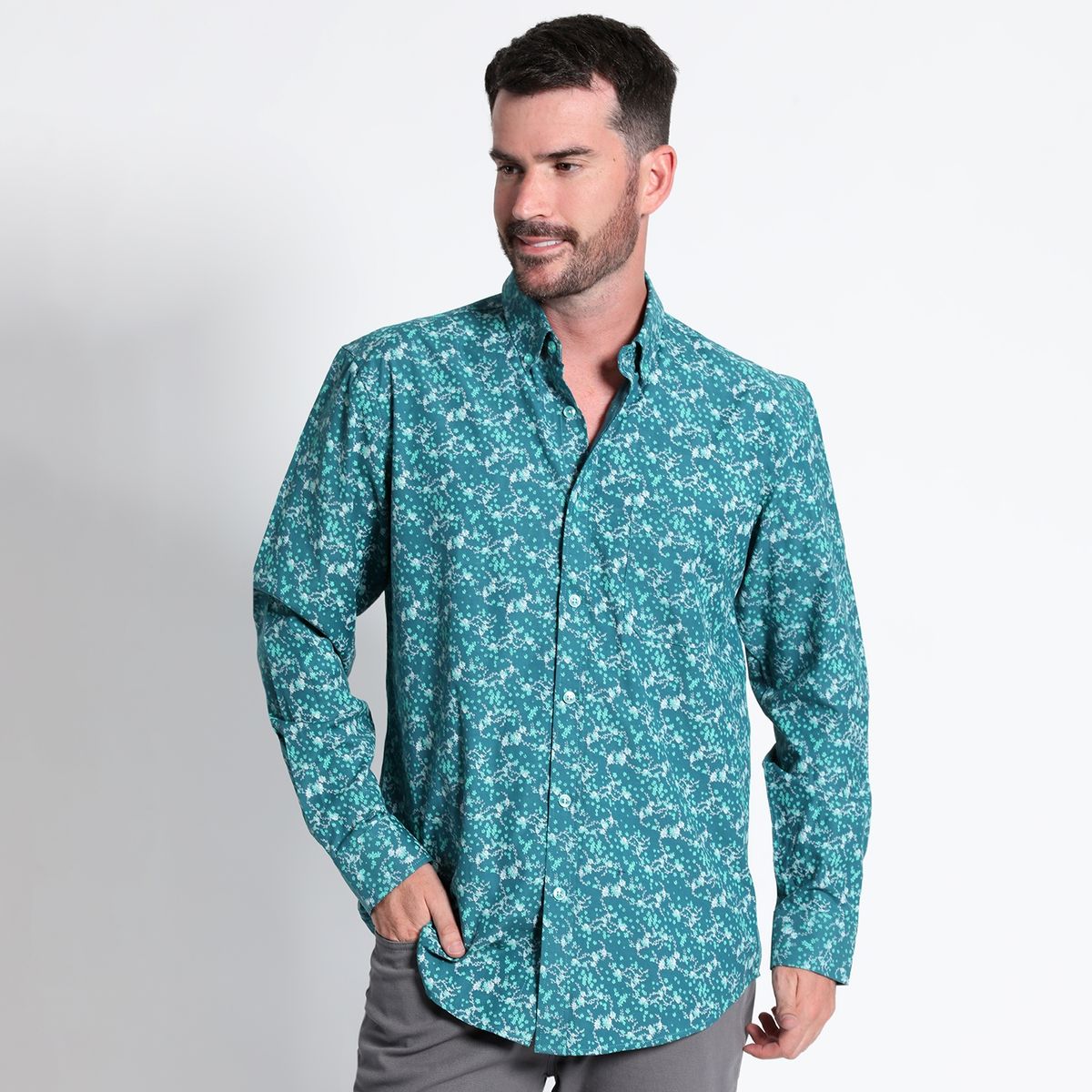 KOTTING - Camisa Fantasía Estampada Manga Larga Slim Fit KOTTING