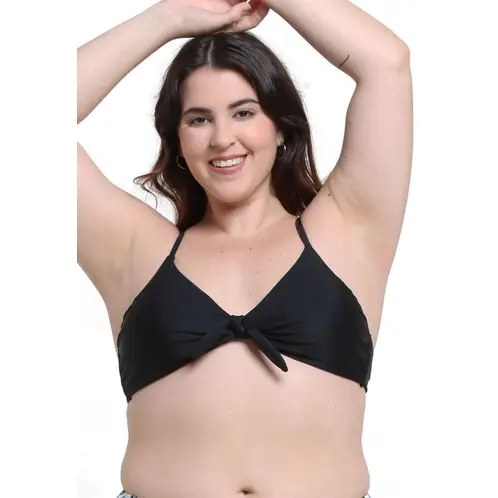 SAMIA - Bikini triángulo con nudo negro