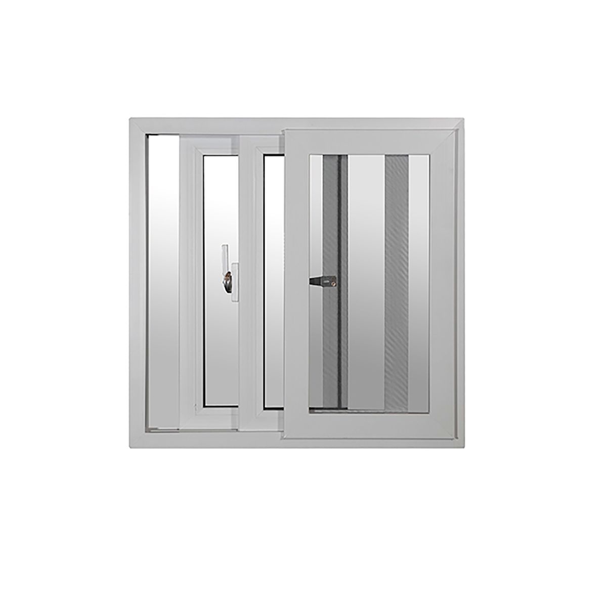 VENTO - VENTANA PVC 120X120 2 HOJAS MONOLITICA VIDRIO TRANSPARENTE 3MM BLANCO