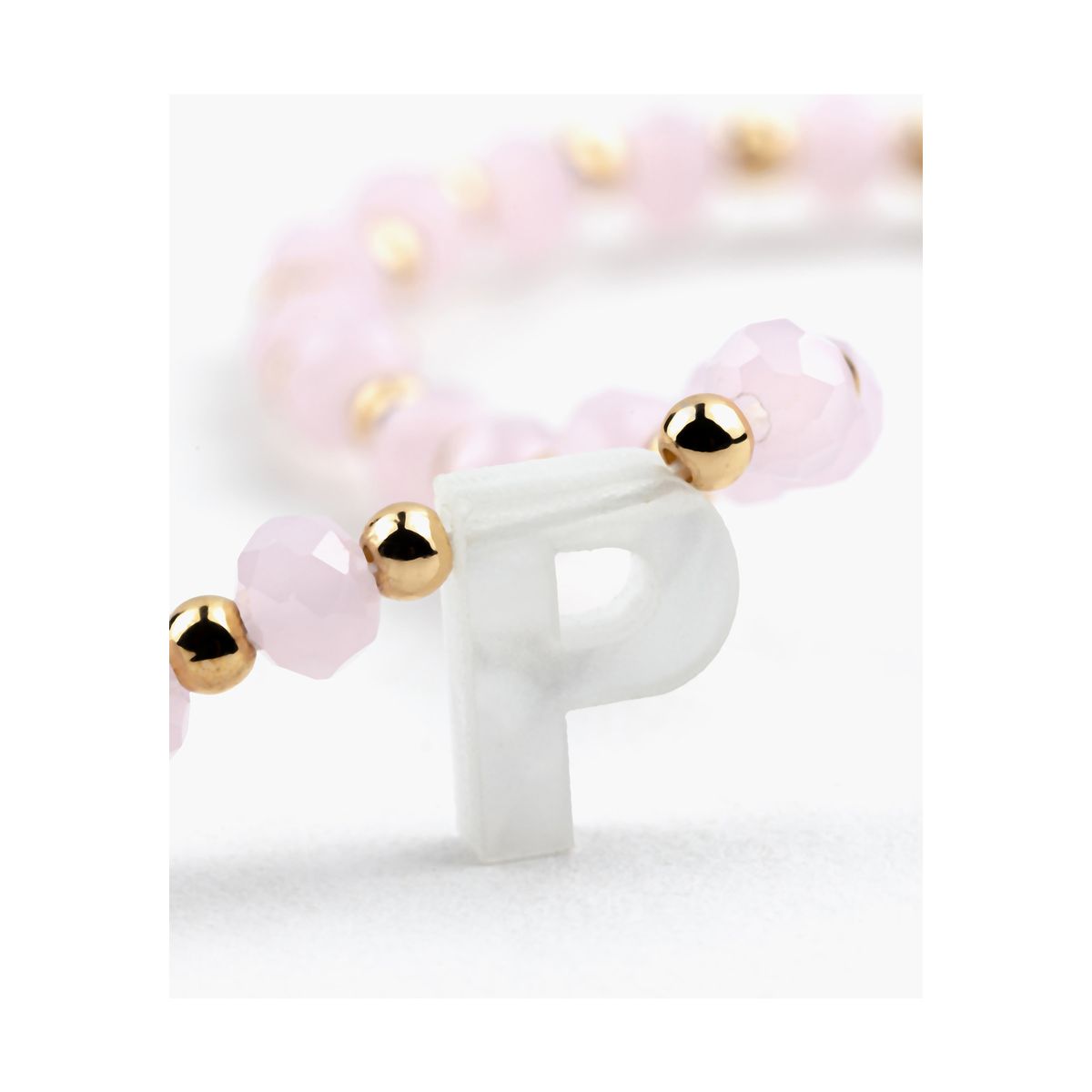 LOUNGE - Collar Mostacillas Letra Nácar P Rosado LOUNGE