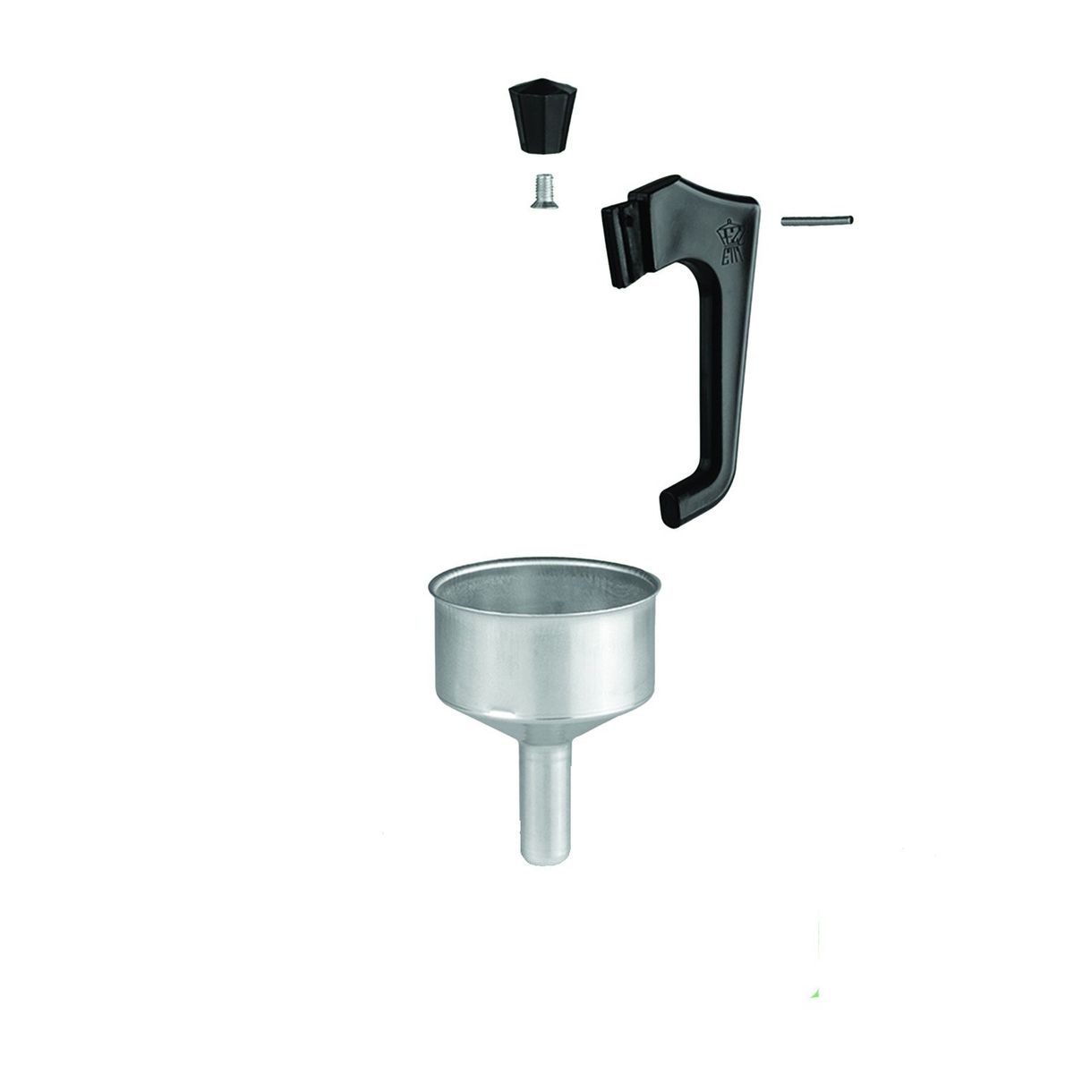 PEZZETTI - Set 1Embudo -1 Asas -1 Pomo -Cafetera Italiana 3 Taza