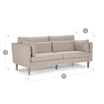 Imagen 2 del producto Sofá Vesterbro 2 Cuerpos Tela Tostado