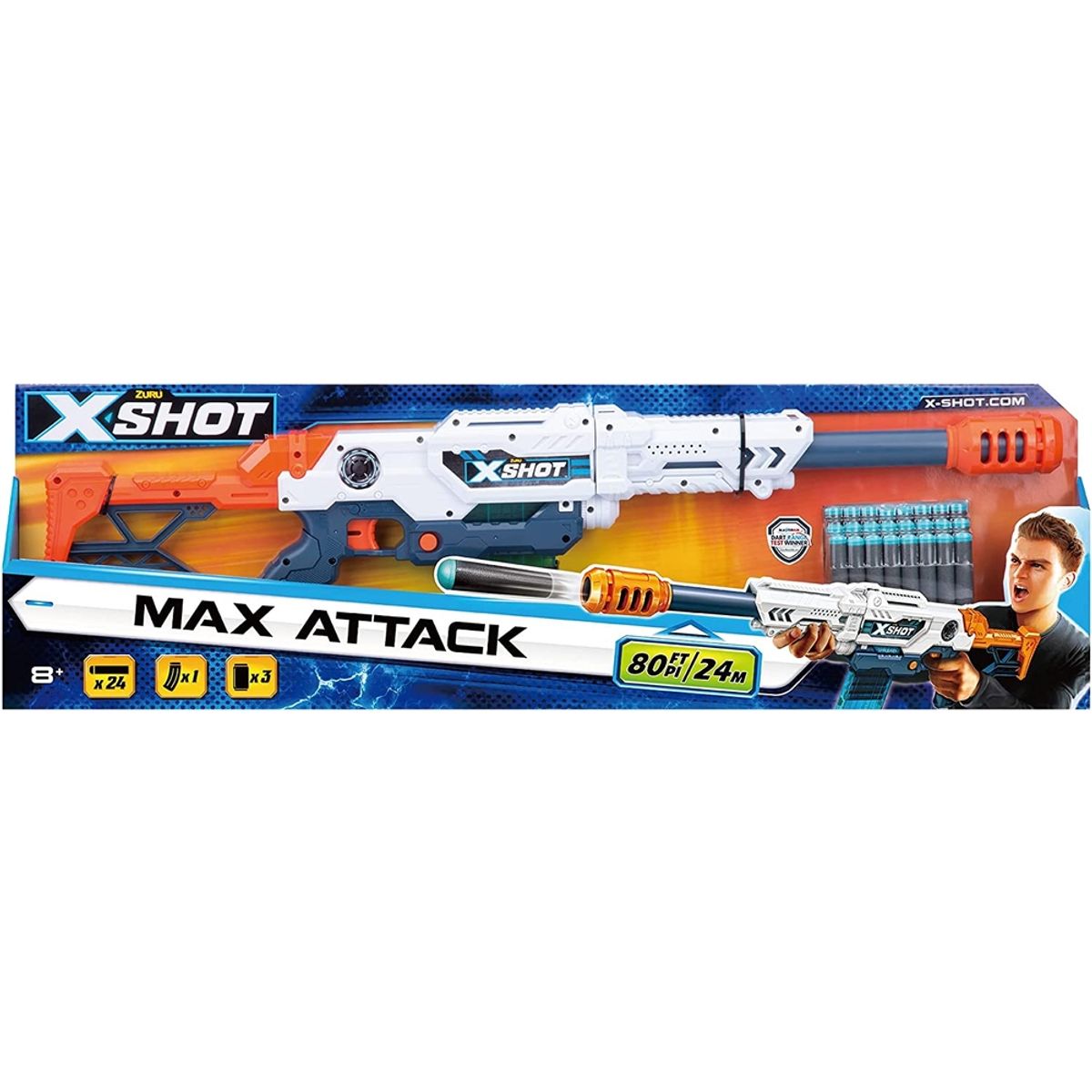 ANSALDO - Lanzador Max Attack Con 24 Dardos X-shot Max Attack