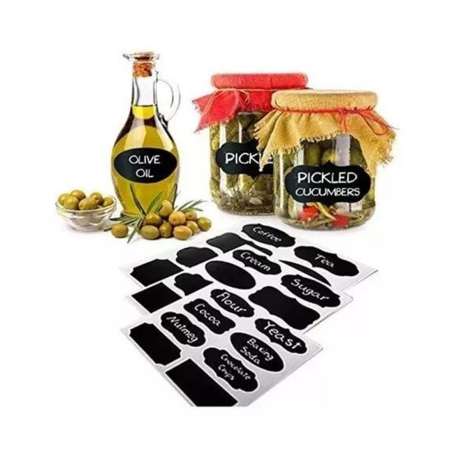 EKOI - Vinilos Para Botellas Kiq Pizarra Etiqueta 16 Piezas