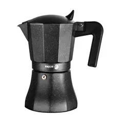 Fagor - Cafetera negra aluminio 9 Tazas espresso 450 ml Tiramisú