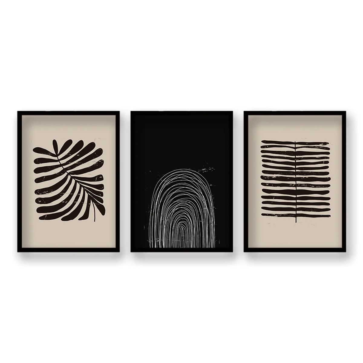 RETELA - Cuadro Trio Papiro - Negro - 70x50 cm