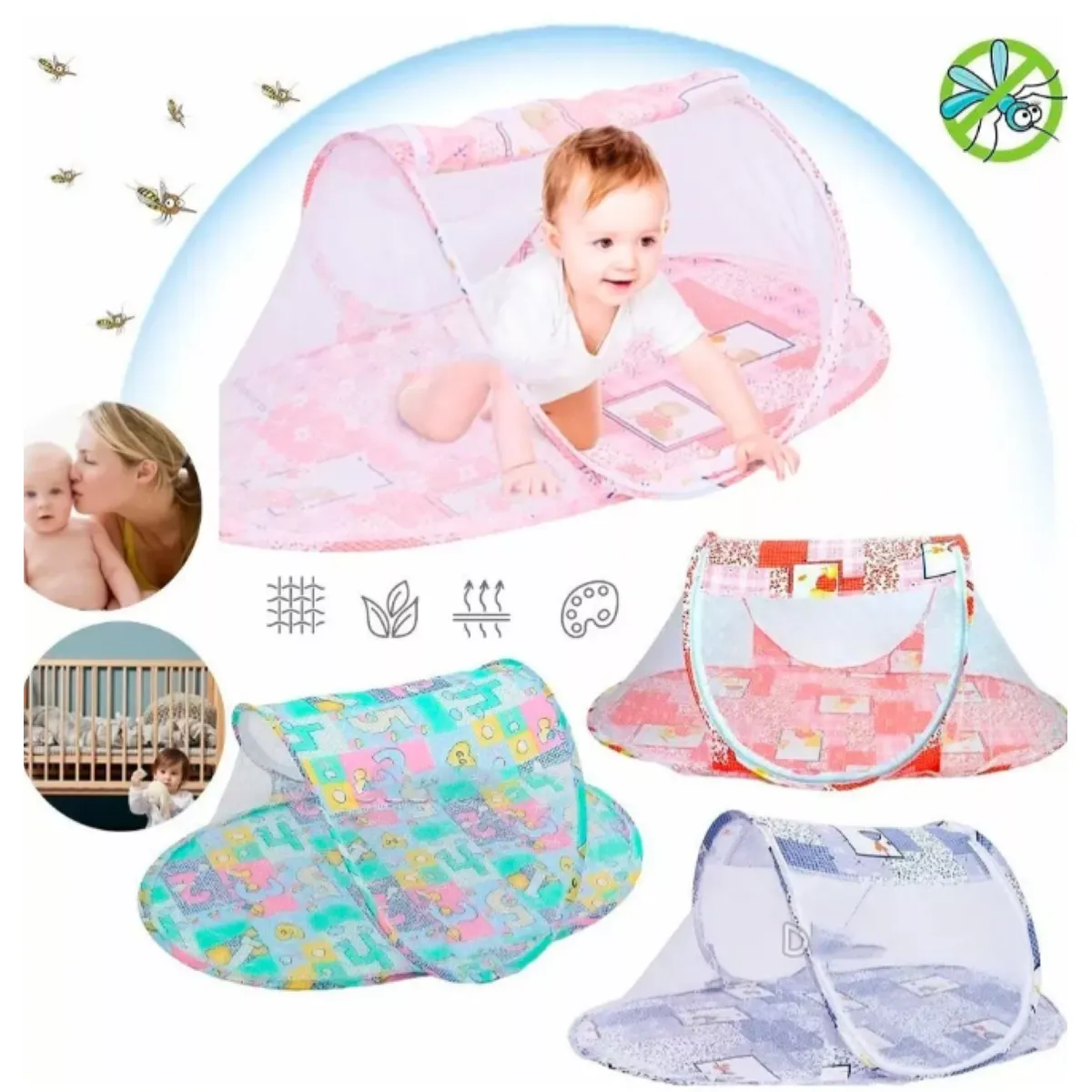 GENERICO - Cuna Moises Mosquitero Plegable Portatil Repelente Mosquitos