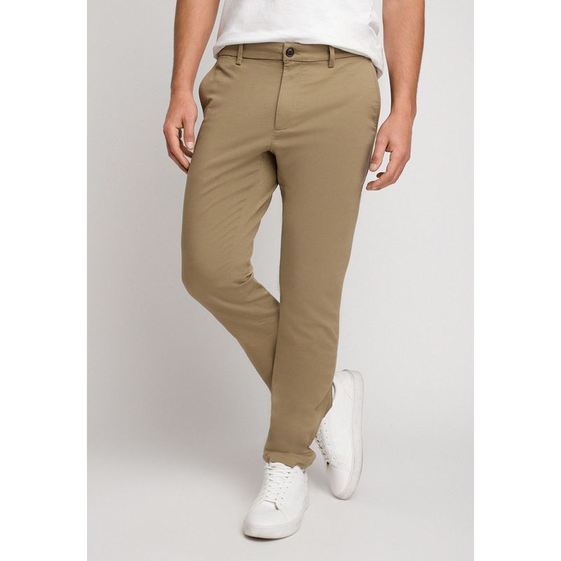 PERRY ELLIS - Pantalón Casual Liso Chino Khaki