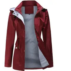 BLWOENS - Chaqueta con capucha para mujer-Rojo