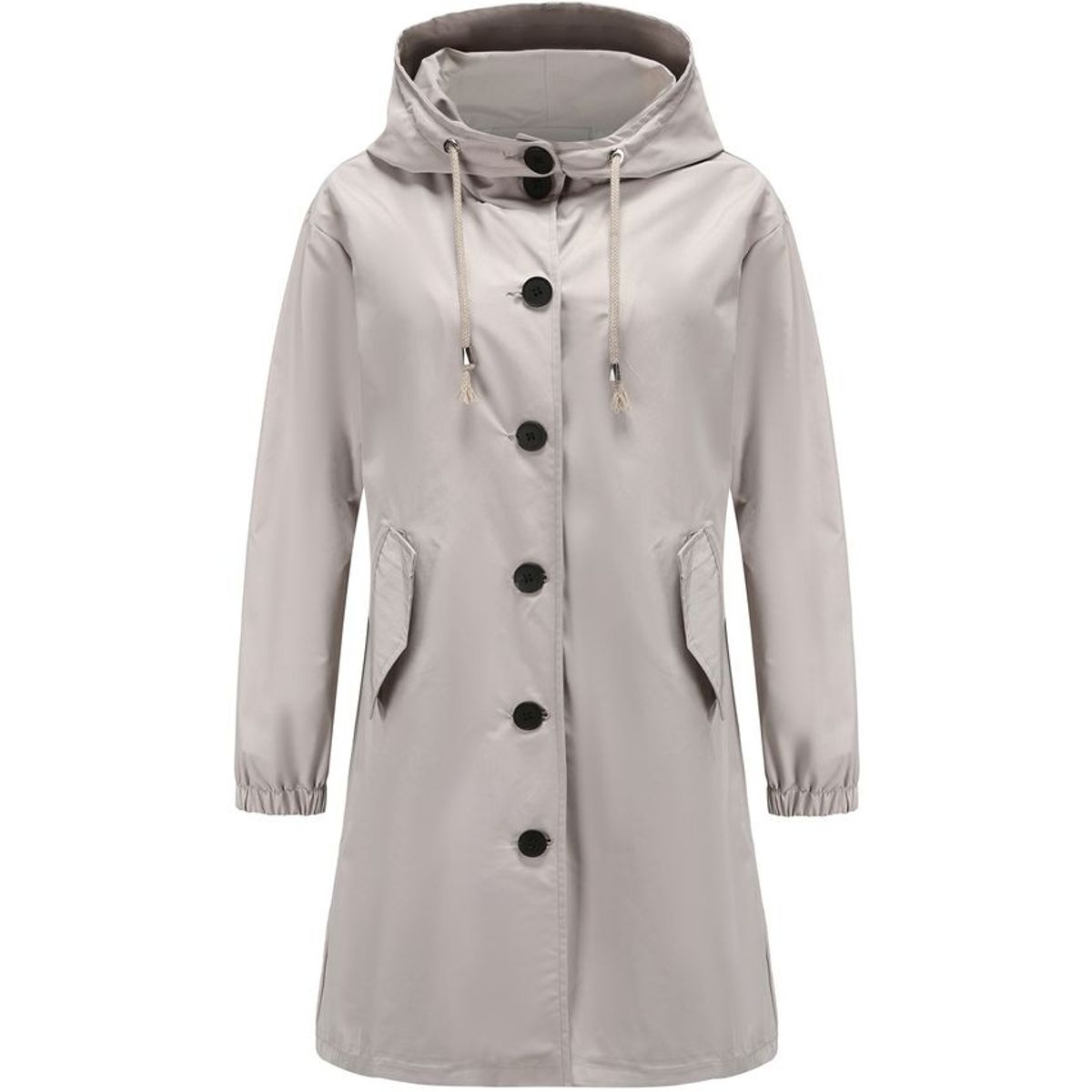 BLWOENS - Chaqueta Cortavientos para mujer abrigo largo informal-Gris