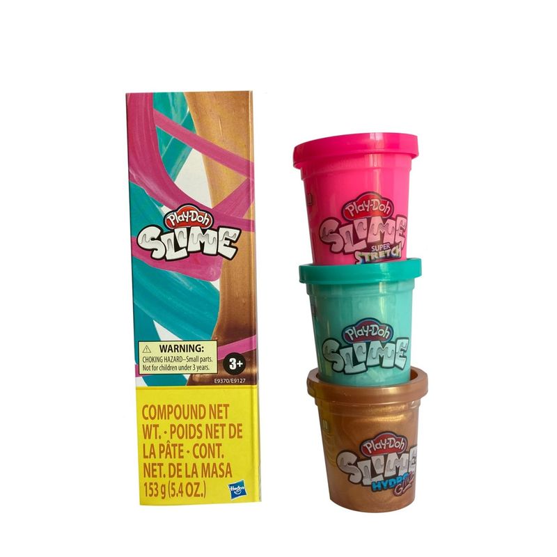 HASBRO - Play-Doh - Slime 3 unidades mini (rosado-dorado-celeste)