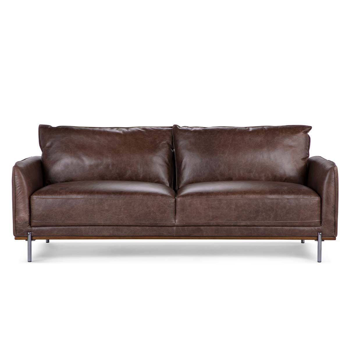 ROSEN - Sofá Rosen Westwood 3 Cuerpos Cuero Moro