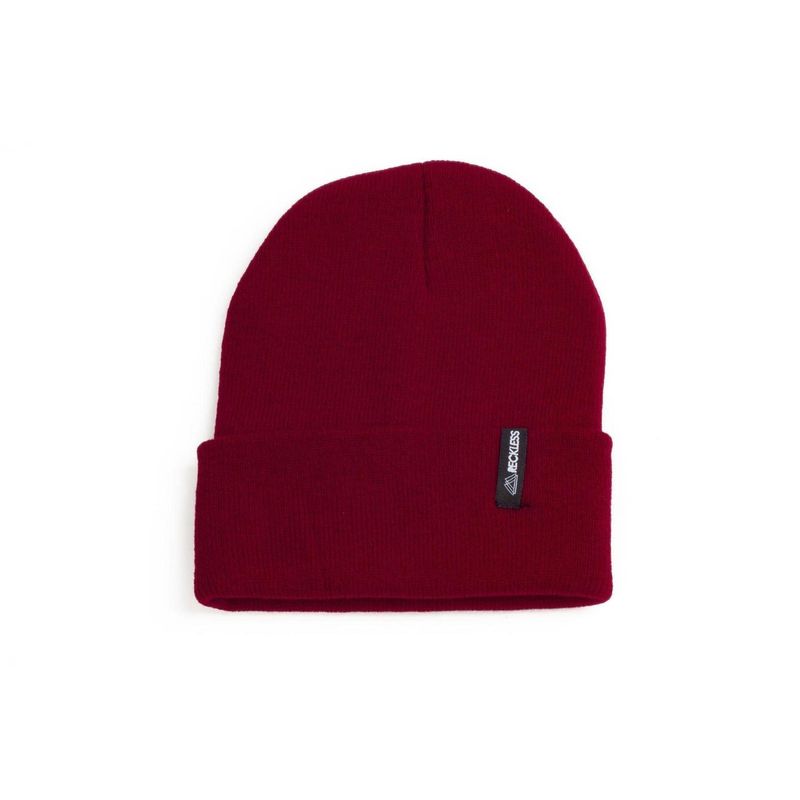 RECKLESS - Gorro de lana Reckless Simple Burdeo Blank