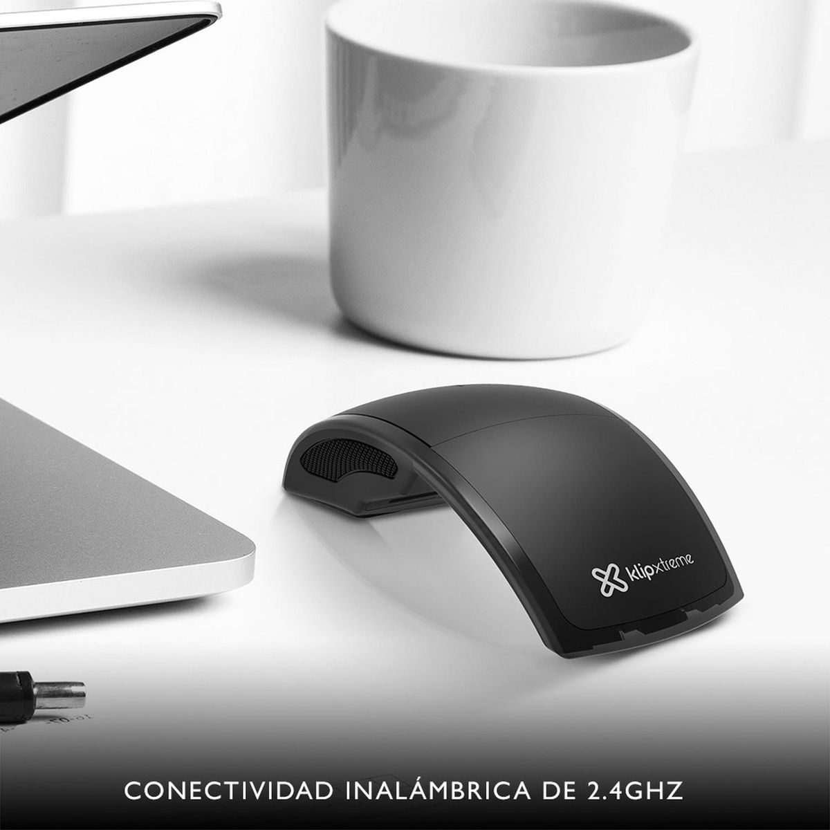 KLIP XTREME - Mouse Klip Xtreme inalámbrico plegable 3B KMW-375 - Gris - KMW-375BK