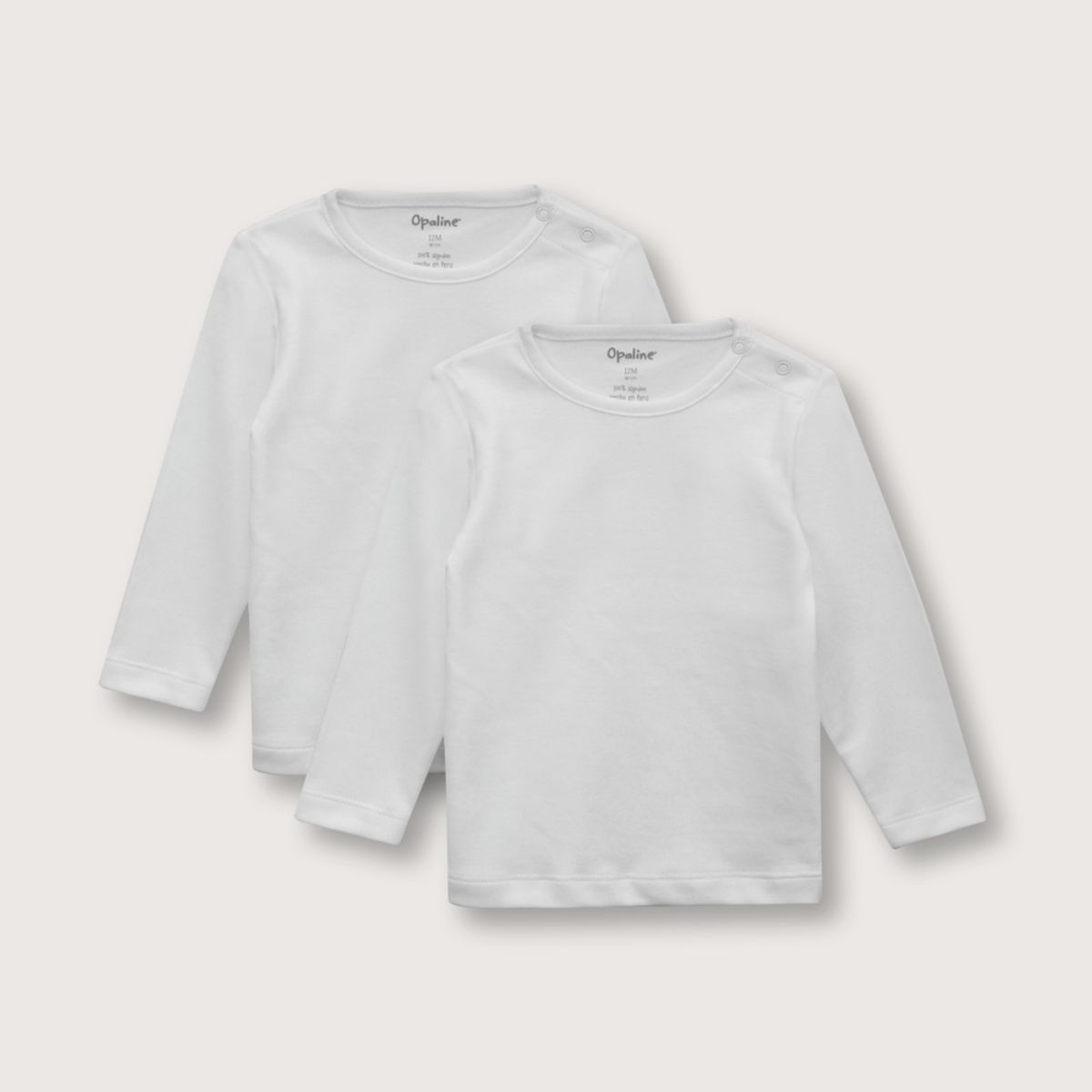 OPALINE - Camiseta de niño pack de 2 blanco (6 meses a 4 años)