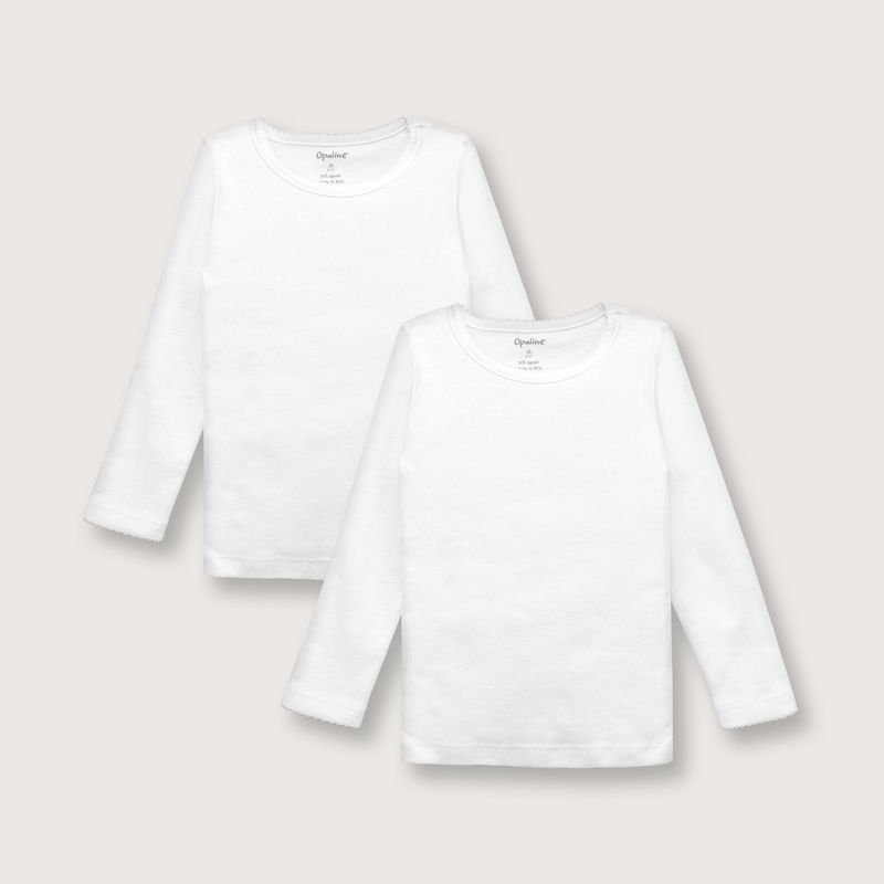 OPALINE - Camiseta de niña pack blanca (6 meses a 4 años)