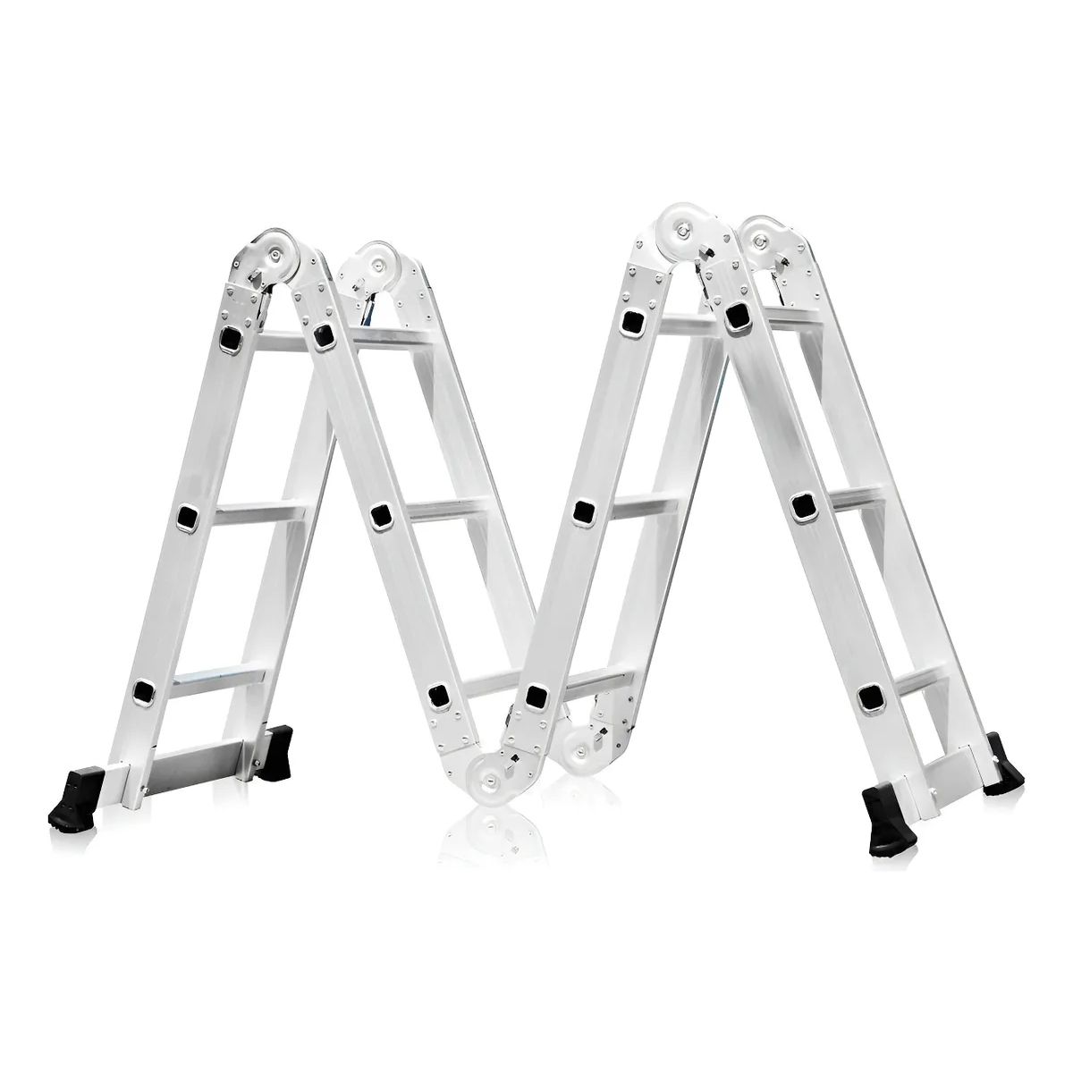  - Escalera Multifuncional Multiproposito Articulada 4x3 12 Peldaños Plegable