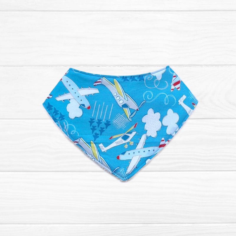 OLIVER & CLARA - Babero algodón bandana avionetas claro