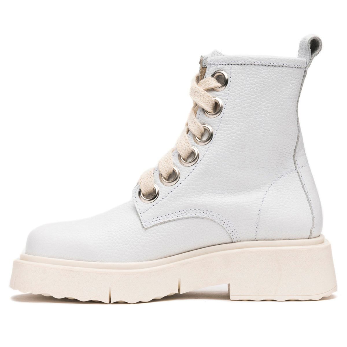 LANDAZURI - Botín Cuero Atenea Blanca Landazuri