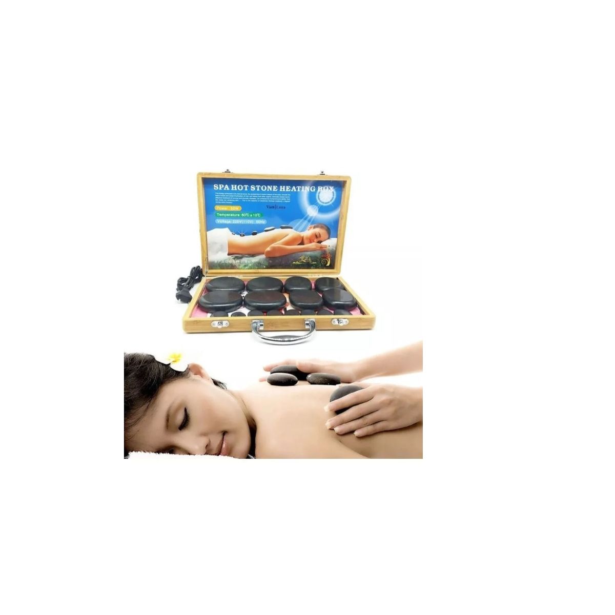 GENERICO - Piedra Para Masajes Calentador De Piedras Calientes 16 Pcs