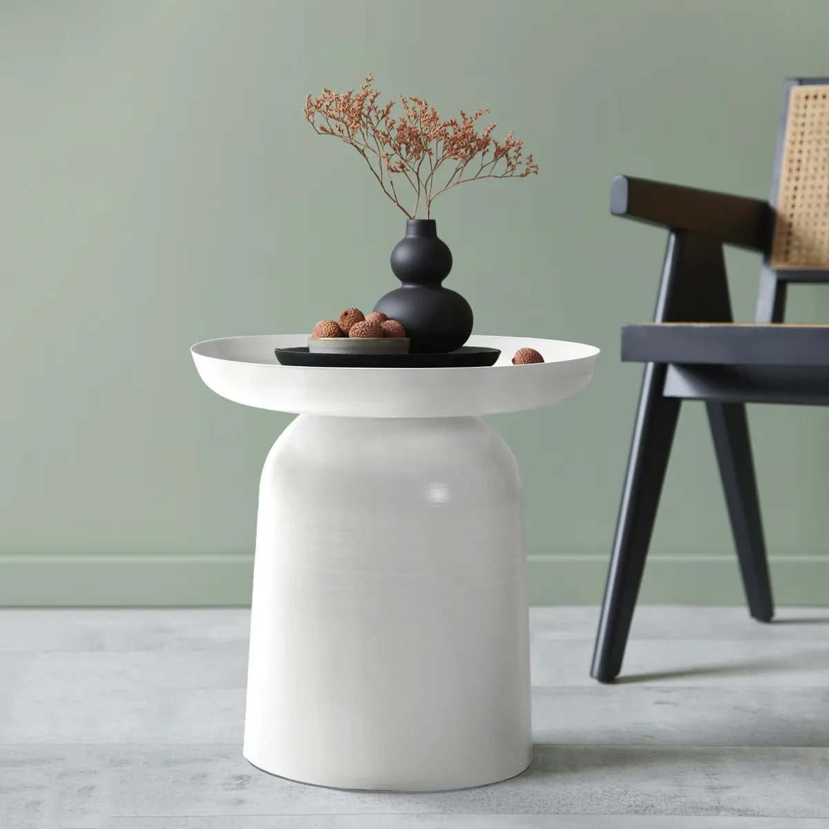 FORM DESIGN - Mesa Lateral Metálica Otelo Blanco Form