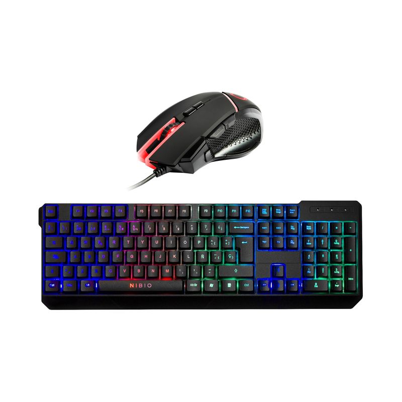 NIBIO - Kit Nibio Gamer Mouse Gear 9 Botones+Teclado K200 RGB