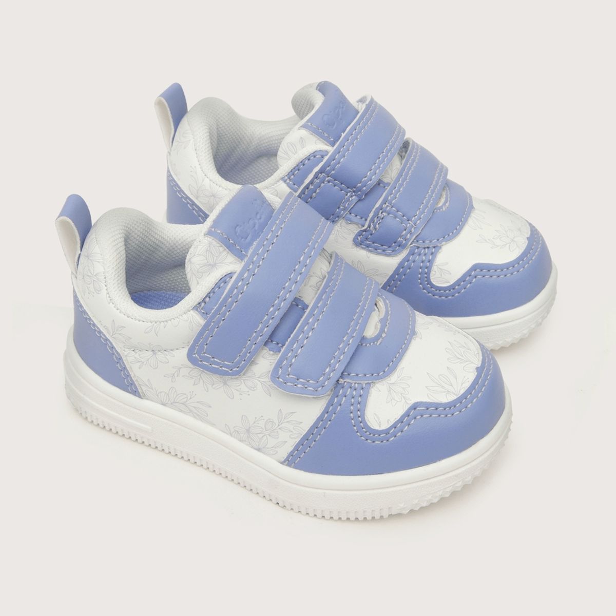 OPALINE - Zapatilla urbana de niña print doble velcro violeta (20 a 29)