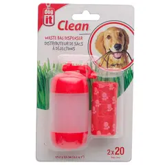 DOG IT - Dogit Dispensador de Bolsas Fecas Perro + 2 Rollos