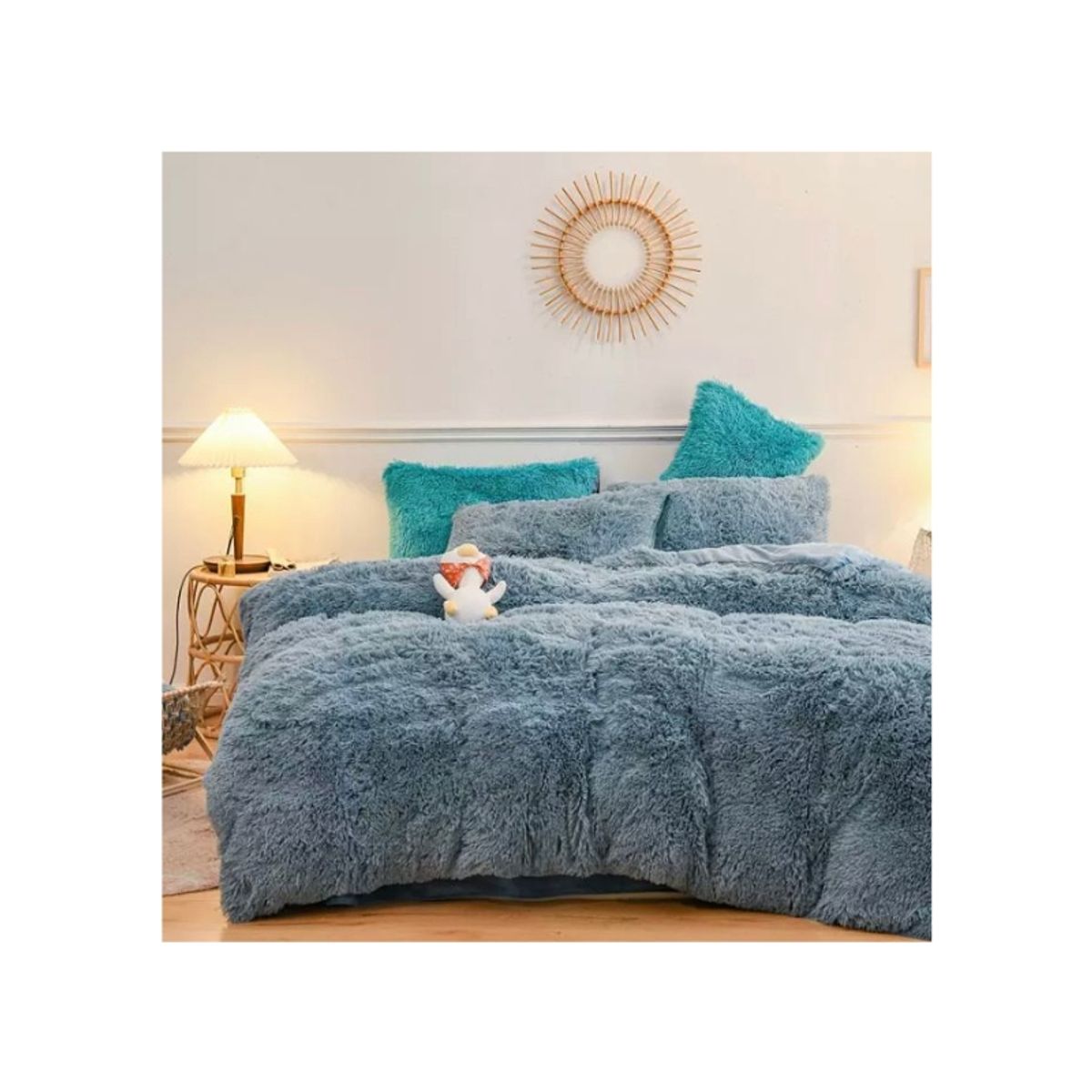 GENERICO - Cobertor Chiporro Peludo 2 Plazas - Azul Petroleo