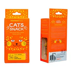 MARBEN PETS - Galletas Cats Snack Rellenas Sabor Atun y Pollo Gato 80gr