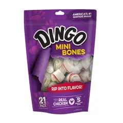 DINGO - Snack Mini Bones Perro, 21 Und