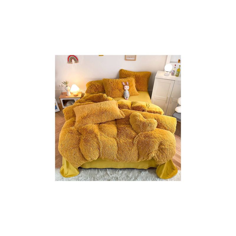 GENERICO - Cobertor Peludo Cama King - Mostaza