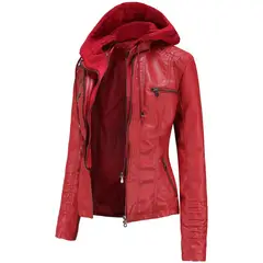 BLWOENS - Chaqueta Eco- cuero color rojo mujer