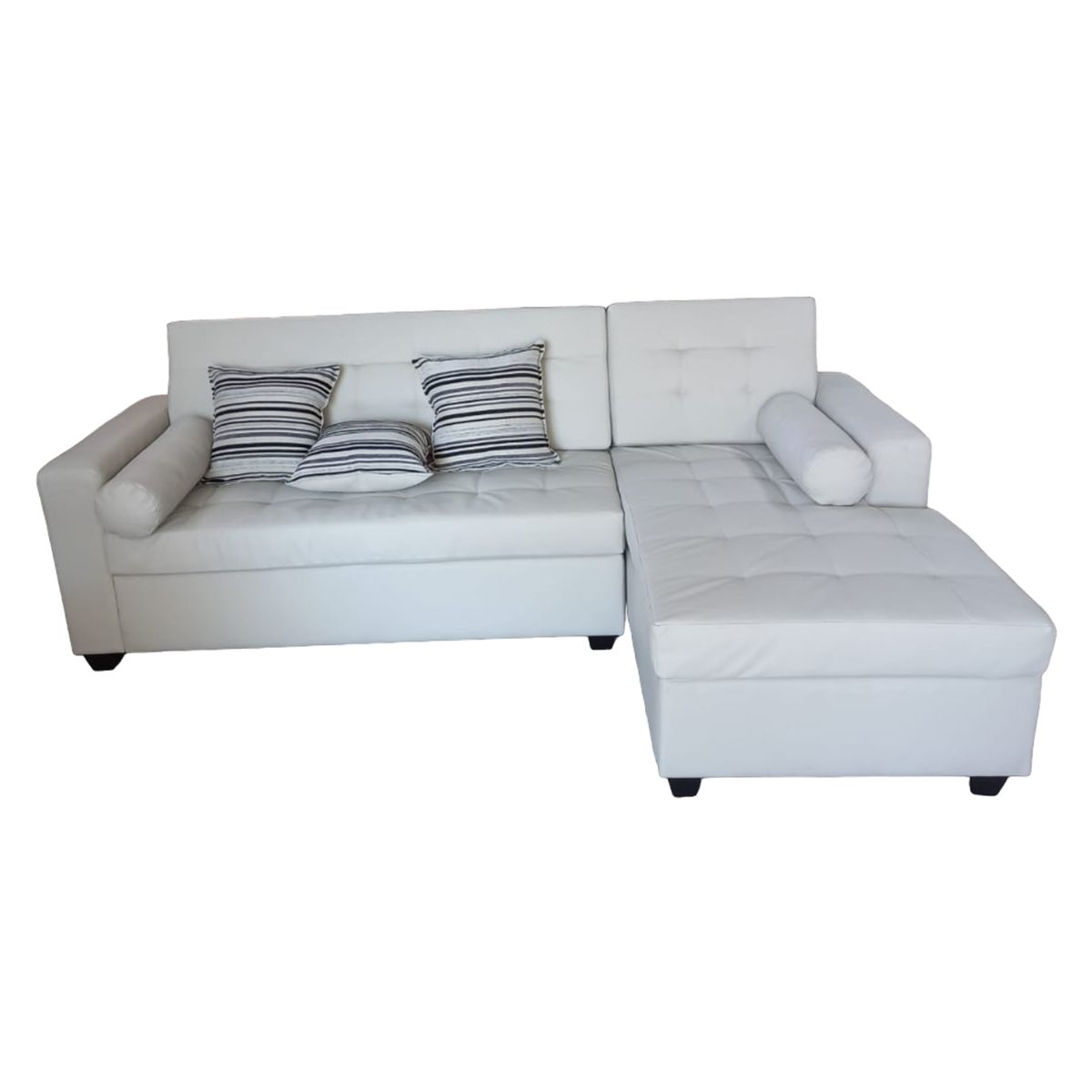 MUEBLERIA LATINA - SECCIONAL PU ECOCUERO LATINA DERECHO BLANCO