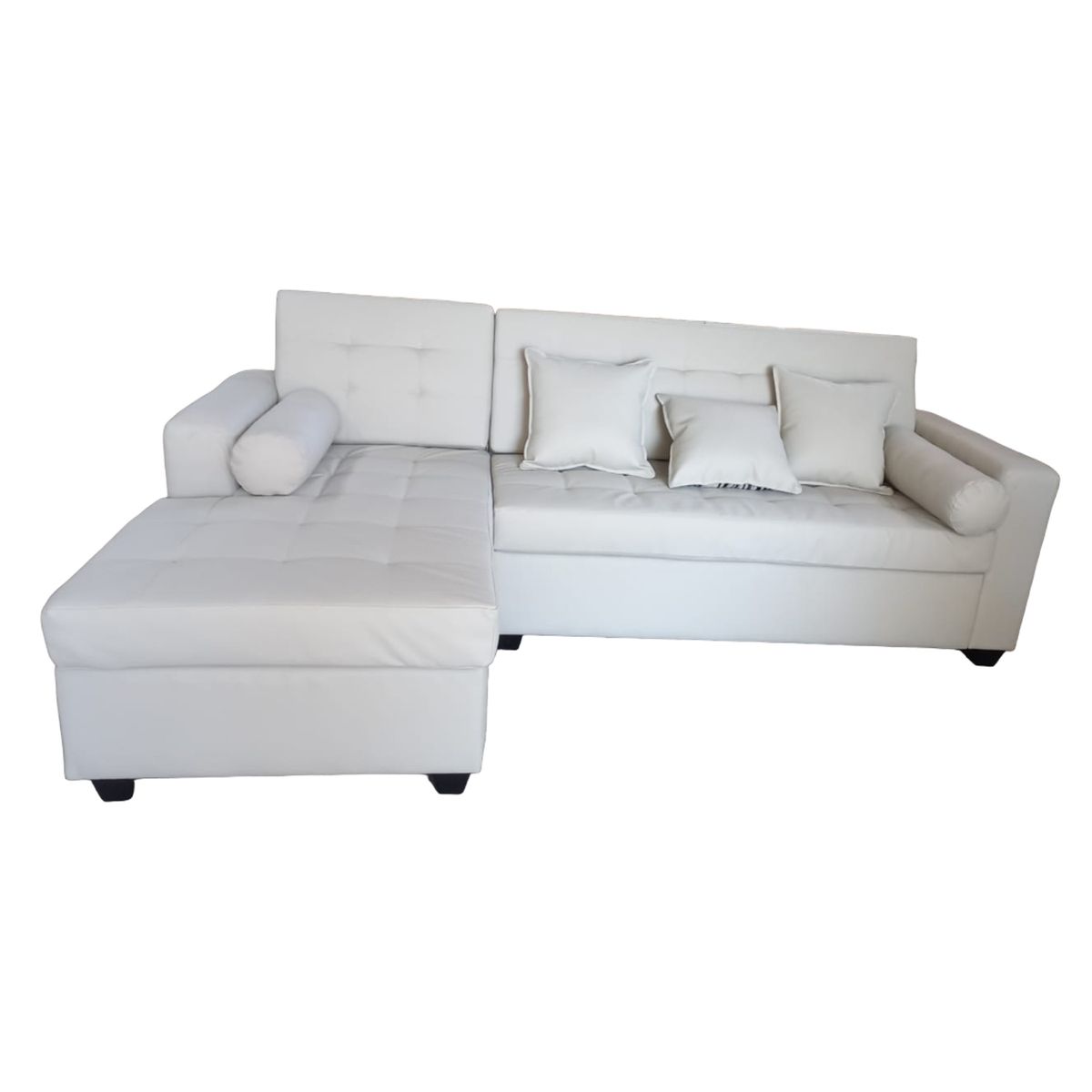 MUEBLERIA LATINA - SECCIONAL PU ECOCUERO LATINA IZQUIERDO BLANCO