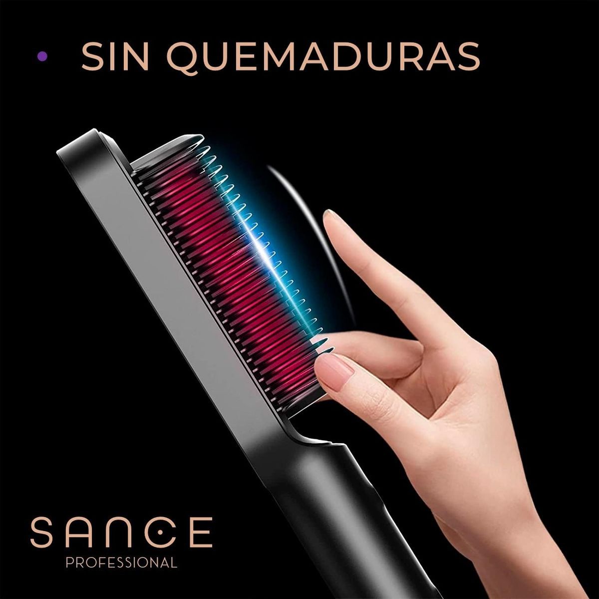SANCE - Cepillo Alisador Electrico Plancha Pelo Sance Profesional