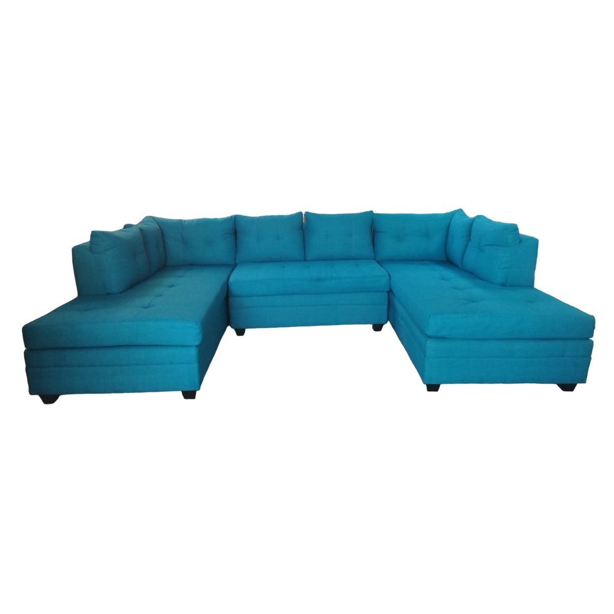 MUEBLERIA LATINA - SECCIONAL LINO STYLE U TURQUEZA