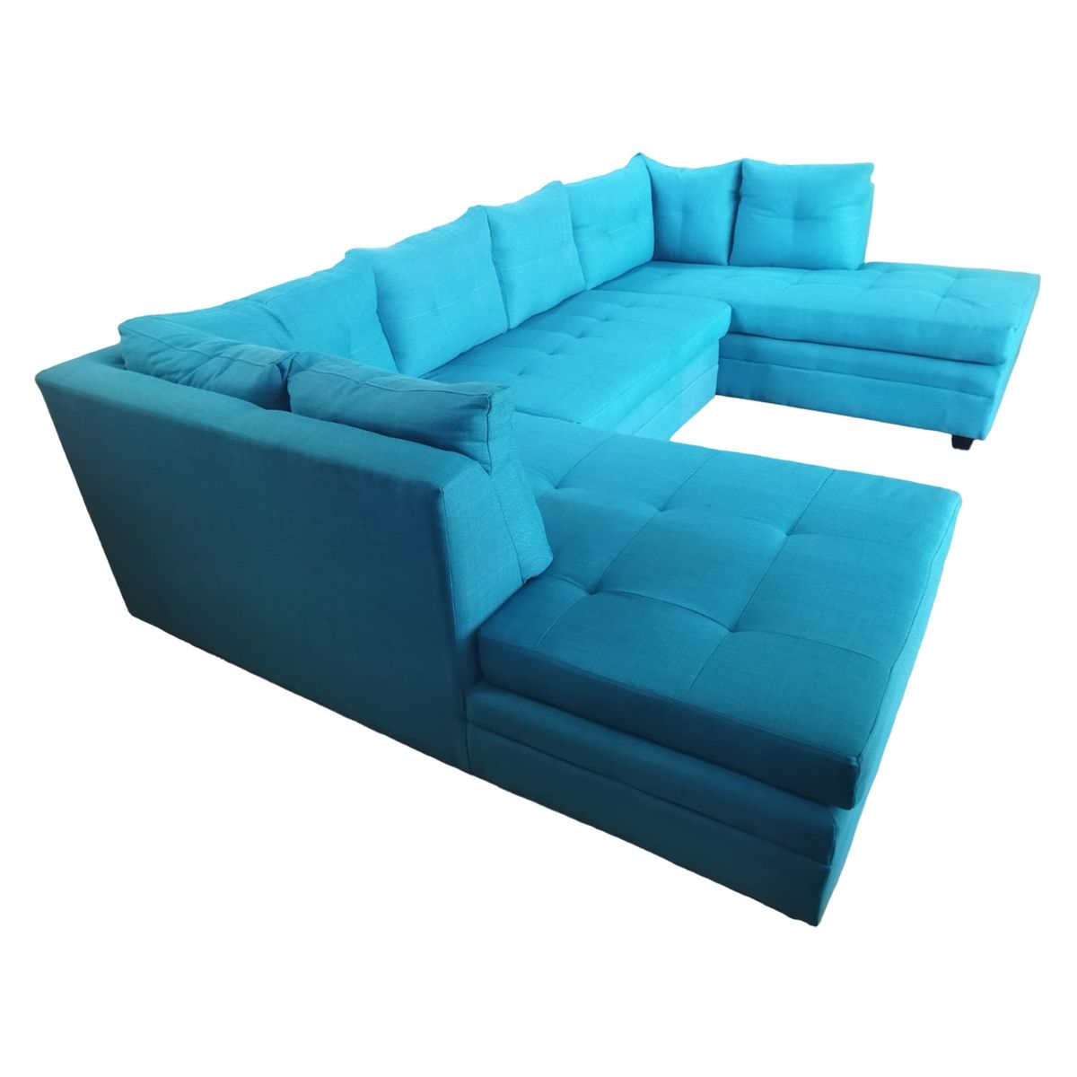 MUEBLERIA LATINA - SECCIONAL LINO STYLE U TURQUEZA