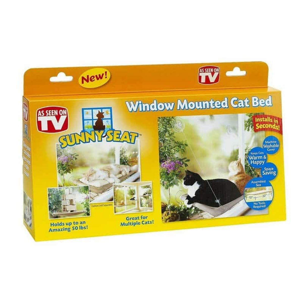 MARBEN PETS - Hamaca Para Gato Marben con Chupones para Vidrio