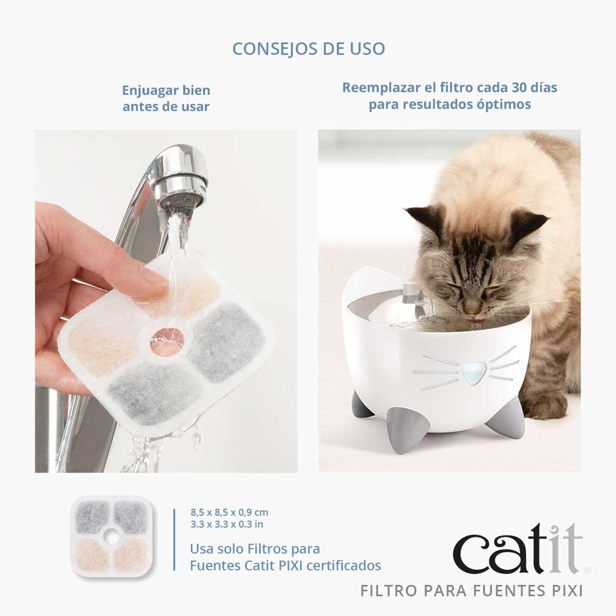 CATIT - Filtros Fuente Bebedera Catit Pixi, 3 Und
