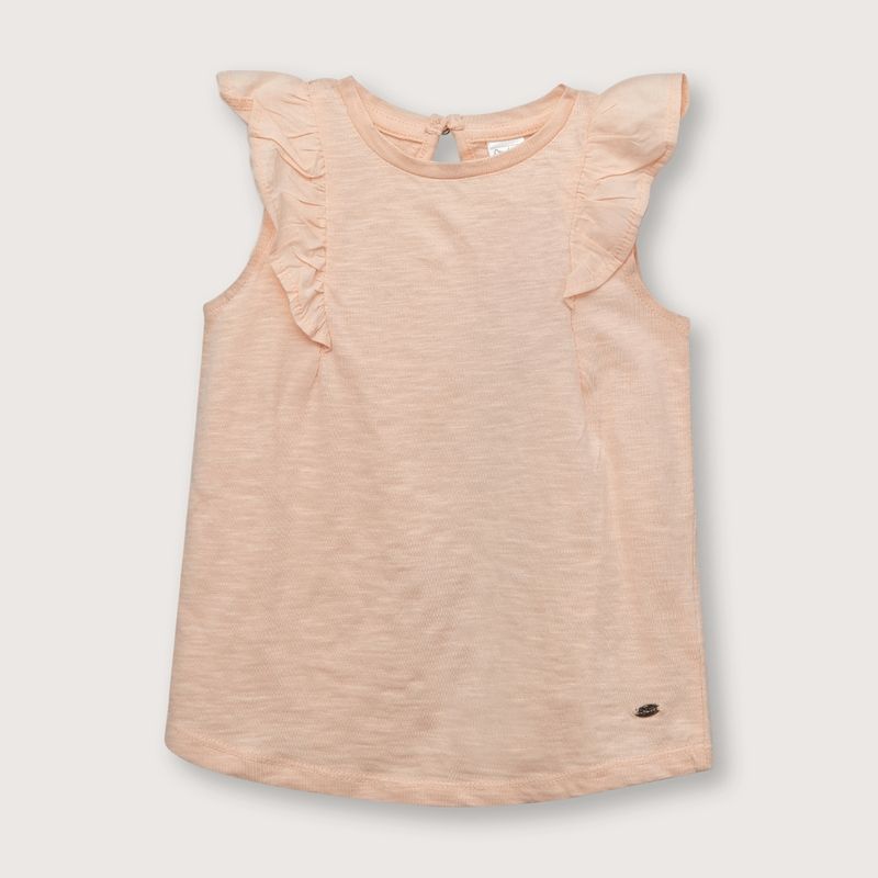 OPALINE - Polera de niña sin mangas damasco (6 meses a 4 años)