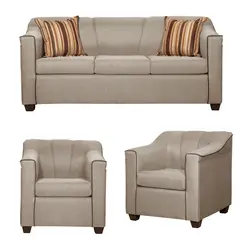 RUZAM MOBEL - JUEGO DE LIVING 3-1-1 VENECIA BEIGE LINO
