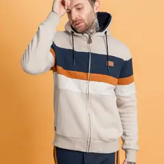 GANGSTER - Polerón Fullzipper Fleece Community Beige