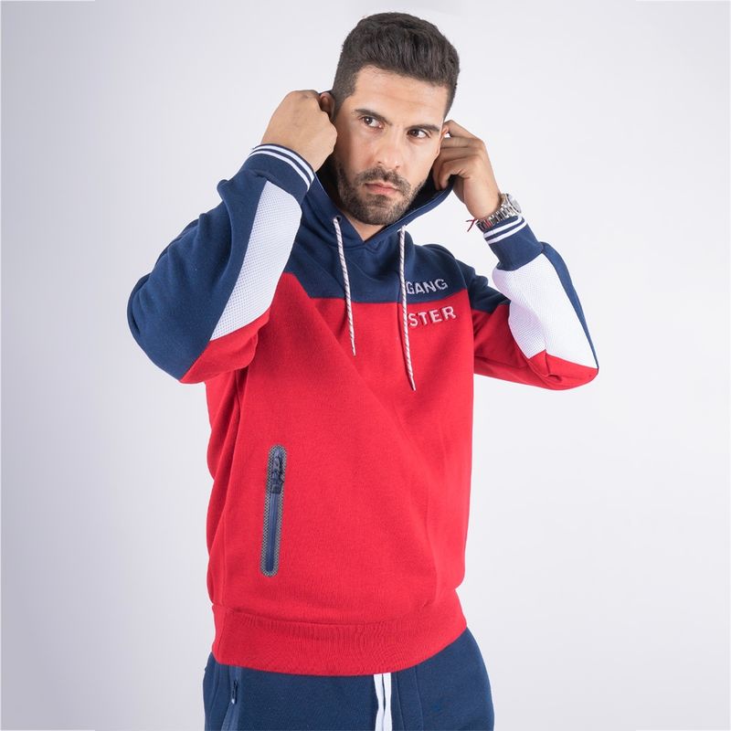 GANGSTER - Polerón Hoddie Fleece Locked Azul Gangster